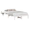 vidaXL Gultas rāmis Balts 120 x 190 cm Ciets priedes koks
