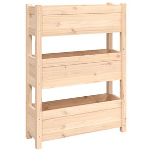 vidaXL puķu kaste, 77x25x104,5 cm, priedes masīvkoks