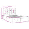vidaXL gultas rāmis, melns, masīvkoks, 150x200 cm, liels, divvietīgs