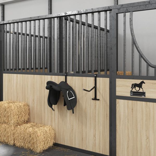 vidaXL seglu statīvs ar atloka āķi, viens balsts, pārnēsājams, melns