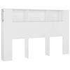 vidaXL gultas galvgalis ar plauktu, balts, 160x18,5x104,5 cm