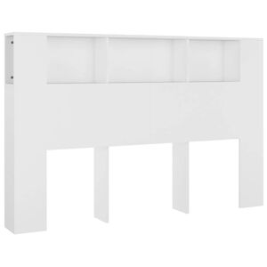 vidaXL gultas galvgalis ar plauktu, balts, 160x18,5x104,5 cm
