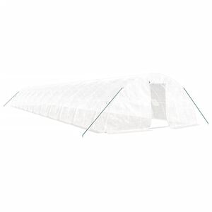 vidaXL siltumnīca ar tērauda rāmi, balta, 110 m&sup2;, 22x5x2,3 m