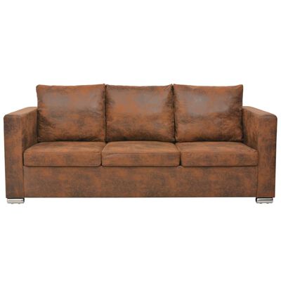 vidaXL dīvāns, trīsvietīgs, 191x73x82 cm, mākslīgā zamšāda