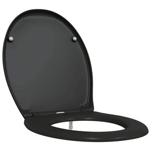 vidaXL Tualetes sēdeklis Melna 47 x 37 x 4 cm Duroplast