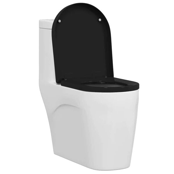 vidaXL Tualetes sēdeklis Melna 48 x 36,5 x 4,5 cm Polipropilēns