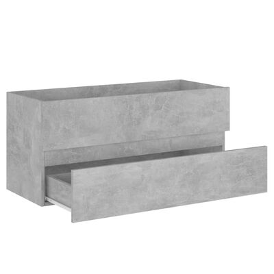 vidaXL skapītis ar iebūvētu izlietni, betona pelēks, skaidu plāksne