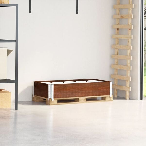 vidaXL pale&scaron;u apmale, brūns, 100x50 cm, priedes masīvkoks