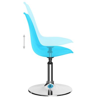 vidaXL grozāmi virtuves krēsli, 6 gab., zila mākslīgā āda