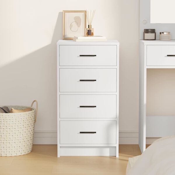 vidaXL Puse ar atvilktni Balts 40 x 41 x 75 cm Inženierijas koks