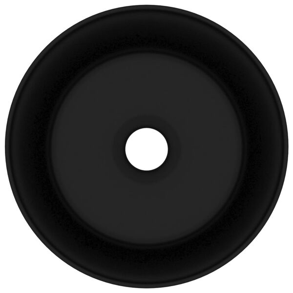 vidaXL izlietne, apaļa, 40x15 cm, matēta melna keramika