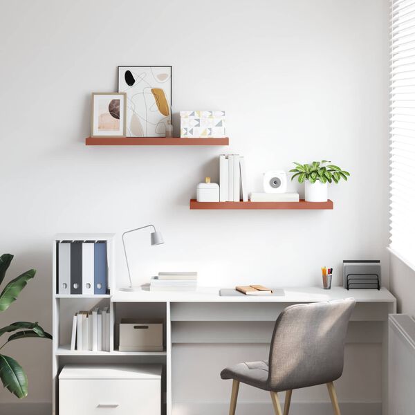 vidaXL Sienas plaukts 2 pcs Sarkana 80 x 23,5 x 4 cm Inženierijas koks