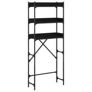 vidaXL Veļas ma&scaron;īnas plaukts ar plauktu Melnais 0aks 67 x 25 x 163 cm