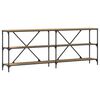 vidaXL Konsoles galds ar plauktu Mākslīgā ozola 200 x 30 x 75 cm
