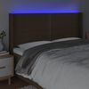 vidaXL gultas galvgalis ar LED, 163x16x118/128 cm, tum&scaron;i brūns audums