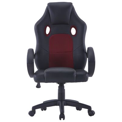 vidaXL datorspēļu krēsls, vīnsarkana mākslīgā āda