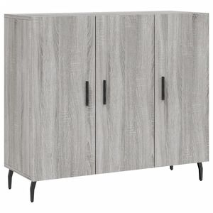 vidaXL kumode, pelēka ozolkoka krāsa, 90x34x80 cm, inženierijas koks