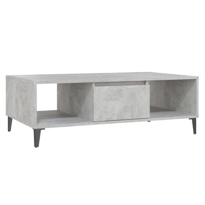 vidaXL kafijas galdiņš, 103,5x60x35 cm, betona pelēks, skaidu plāksne