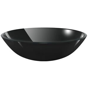 vidaXL izlietne, 42 cm, melns rūdīts stikls