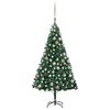 vidaXL izgaismota mākslīgā Ziemassvētku egle ar rotājumiem, 180cm, PVC