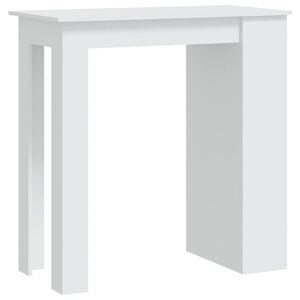 vidaXL bāra galds ar plauktu, balts, 102x50x103,5cm, inženierijas koks