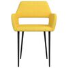 vidaXL virtuves krēsli, 2 gab., dzeltens audums