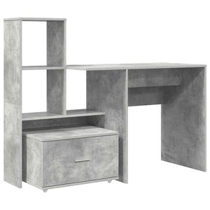 vidaXL Galds Betona pelēks Inženierijas koks 131,5 x 50 x 106,5 cm