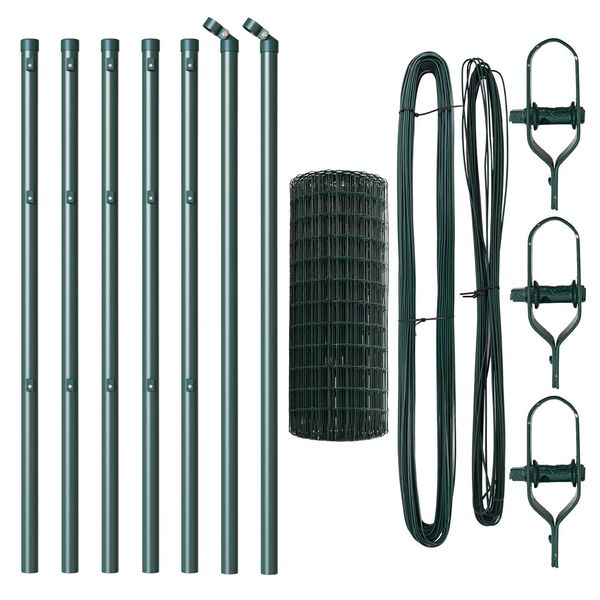 vidaXL Žogs ar stabu Zaļa 0,4 x 10 m Tērauds un PVC