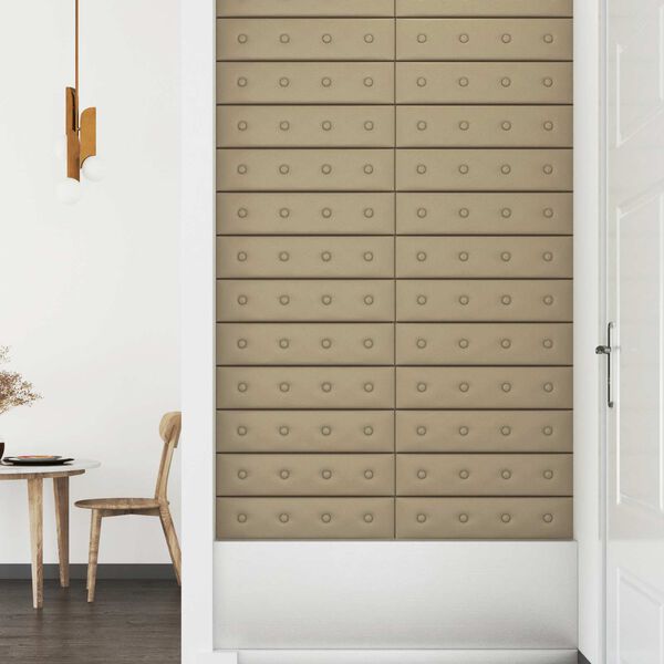 vidaXL Sienas galvgals 12 pcs Kapučīno 60 x 15 cm Mākslīgā āda