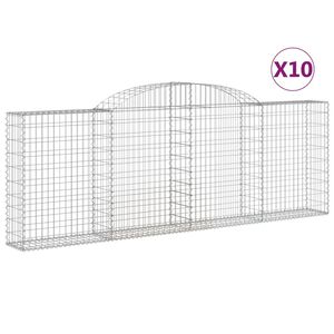 vidaXL arkveida gabiona grozi, 10gb., 300x30x100/120cm, cinkota dzelzs