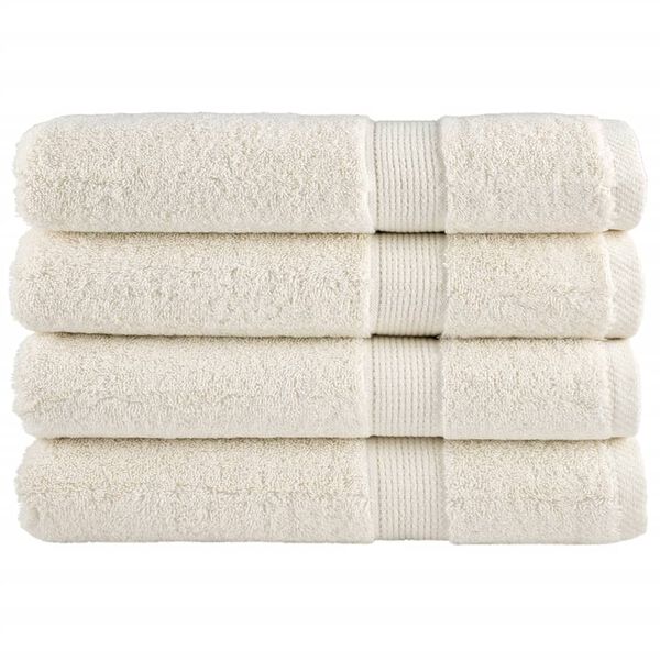 vidaXL pirts dvieļi SOLUND, 4 gab., krēmkrāsa, 80x200 cm, 600 gsm