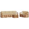 vidaXL Āra dīvānu komplekts 7 pcs Dabisks un bē&scaron;s Cietā akācijas koks
