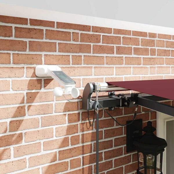 vidaXL automātiski izvelkama markīze, LED, vīnsarkana, 500x300 cm