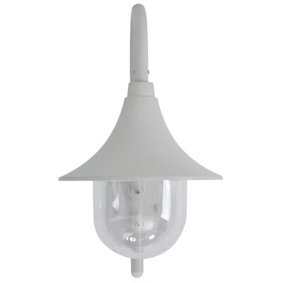 vidaXL dārza sienas lampa, E27, 42 cm, alumīnijs, balta