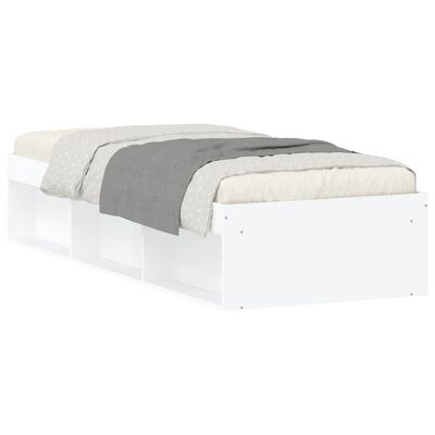 vidaXL gultas rāmis, balts, 75x190 cm