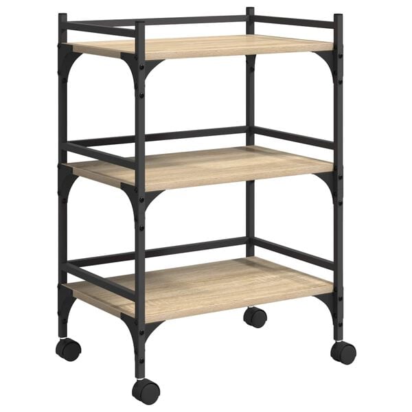 vidaXL Virtuves ratiņ&scaron; Sonoma ozols 50 x 35 x 75,5 cm