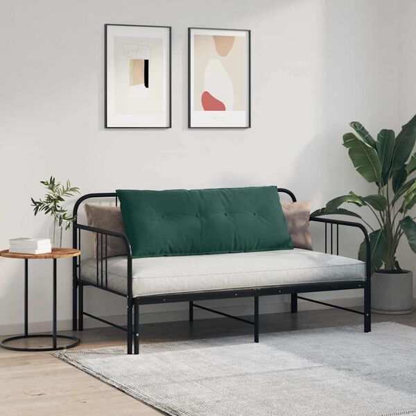 vidaXL Atpakaļ spilvens Tum&scaron;i zaļ&scaron; 120 x 50 cm Korduroja audums