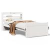 vidaXL gultas rāmis ar galvgali bez matrača, balts, 90x190 cm