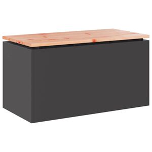 vidaXL Dārza sols Melna 80 x 40 x 43 cm Tērauds