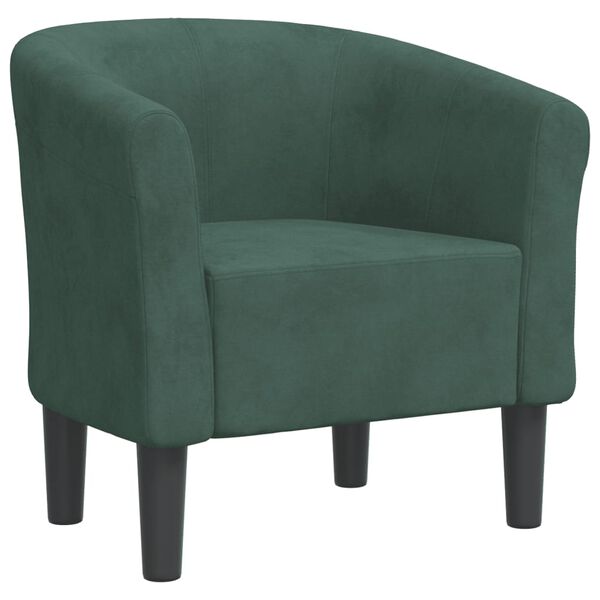 vidaXL atpūtas krēsls, tum&scaron;i zaļ&scaron; samts