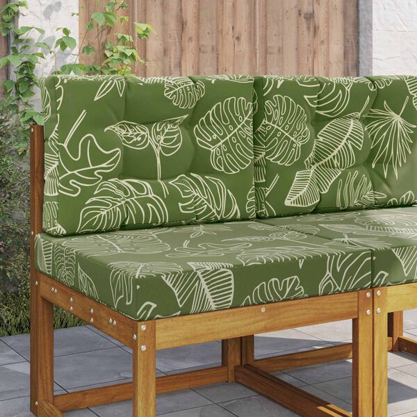 vidaXL Āra dīvāna spilvens 2 pcs Lapu dizains Poliesters