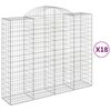 vidaXL arkveida gabiona grozi, 18gb., 200x50x160/180cm, cinkota dzelzs