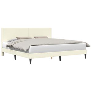 vidaXL Gultas rāmis Krēmkrāsa 200 x 200 cm Korduroja audums