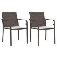 vidaXL dārza krēsli ar matračiem, 56x59x84 cm, PE rotangpalma, brūni