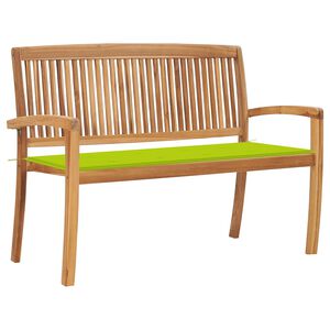 vidaXL dārza sols ar matraci, 128,5 cm, masīvs tīkkoks