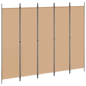 vidaXL 5-paneļu istabas nodalījums Bē&scaron;a 250 x 200 cm Audums