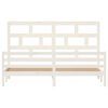vidaXL gultas rāmis, balts, priedes masīvkoks, 200x200 cm