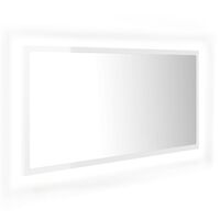 vidaXL vannasistabas spogulis, LED, spīdīgi balts, 90x8,5x37cm, akrils