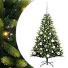 vidaXL Mākslīgā izliektā Ziemassvētku egle ar 150 LED gaismām Zaļa
