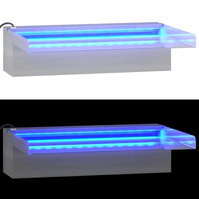 vidaXL ūdenskritums ar RGB LED gaismām, nerūsējošs tērauds, 30 cm